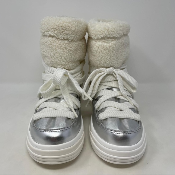 MONCLER Insolux M Rubber Trimmed Fleece Metallic and Leather Snow Boots - NWT - Picture 10 of 14